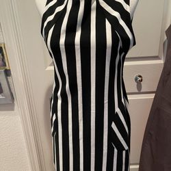 Preloved Yoana Baraschi Size L White Black Stripes 