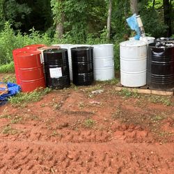 55 Gallon Metal Drums Barrels—-2 For 5.00