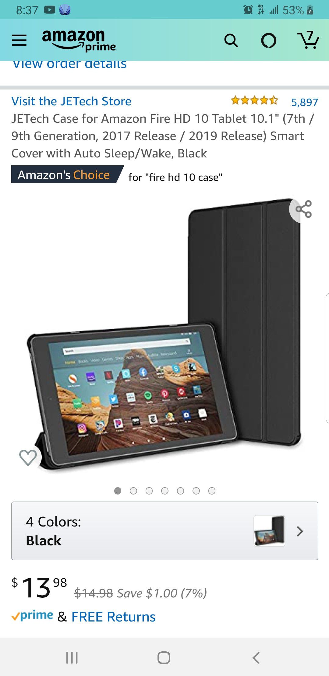 JETech Case for Amazon Fire HD 10 Tablet 10.1" (7th / 9th Generation, 2017 Release / 2019 Release)