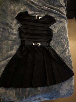 Black Pleated Cocktail Dress Size 8