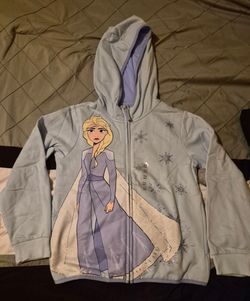 Brand New Elsa From Frozen Girls Zip-up Hoodie Size 9/10