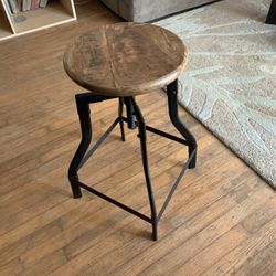 Retro Modern Wood And “iron” Stool