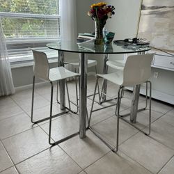 Glass Dining Set - 4 Chairs
