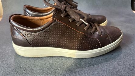 Ecco Men's Brown Leather Casual Sneakers. Size 9,5.