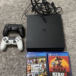PS4 Console + 2 Controllers + Games