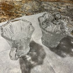 Crystal Cream And Sugar Servers 