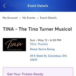 Tickets To Tina Turner Musical 