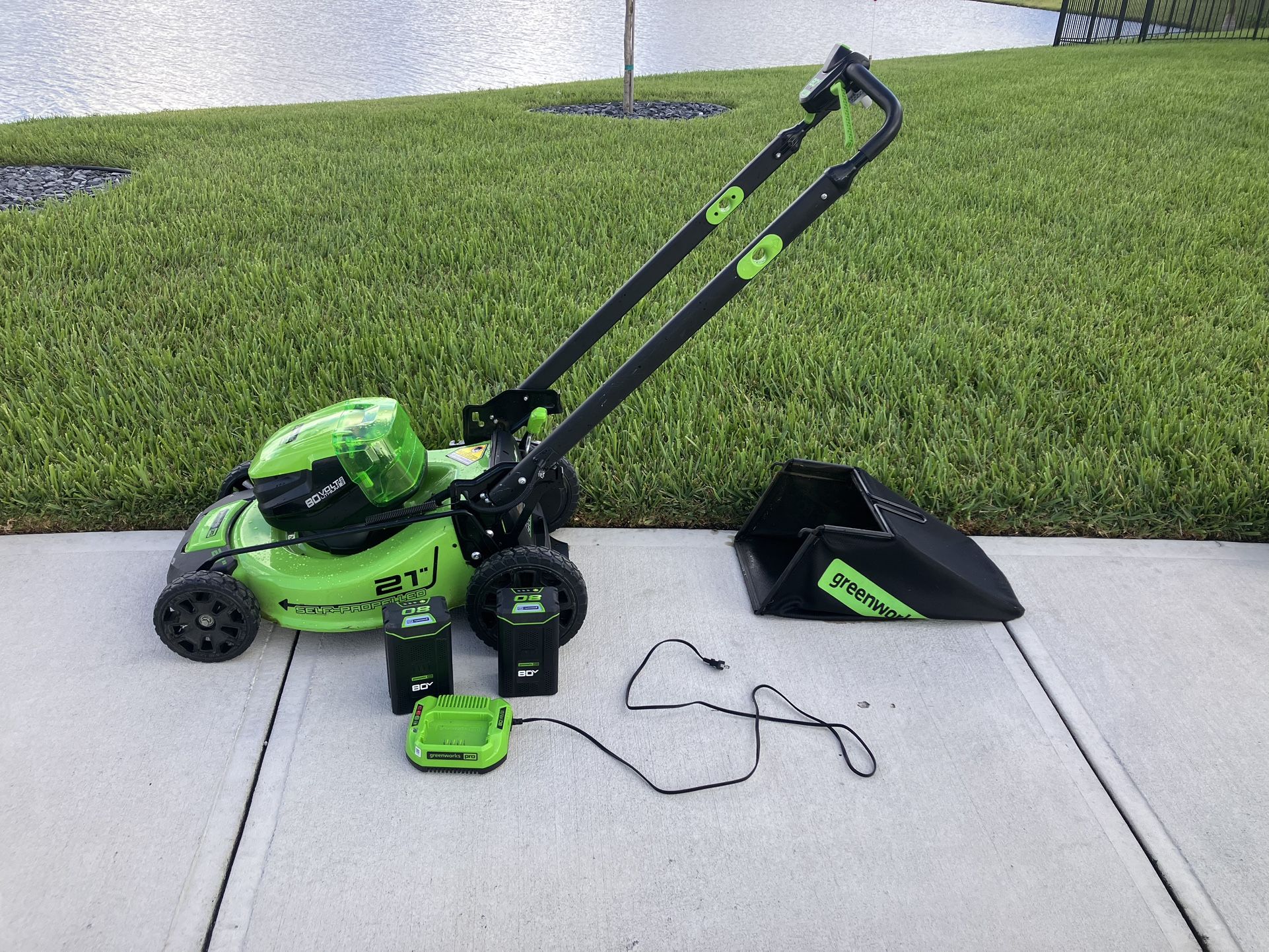 Green Works Pro Mower ,Weed Whacker And Edger.