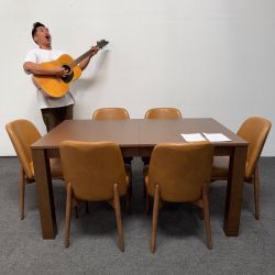 Just Unboxed: 🟤 Burrow *Brand New* Harvest Extendable Dining Table (59-79) ➕ 6x Alto Dining Chairs