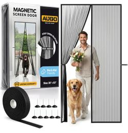 Magnetic Screen Door Screen! 38 inch x 83 inch. Heavy Duty! Brand new! See all pics!