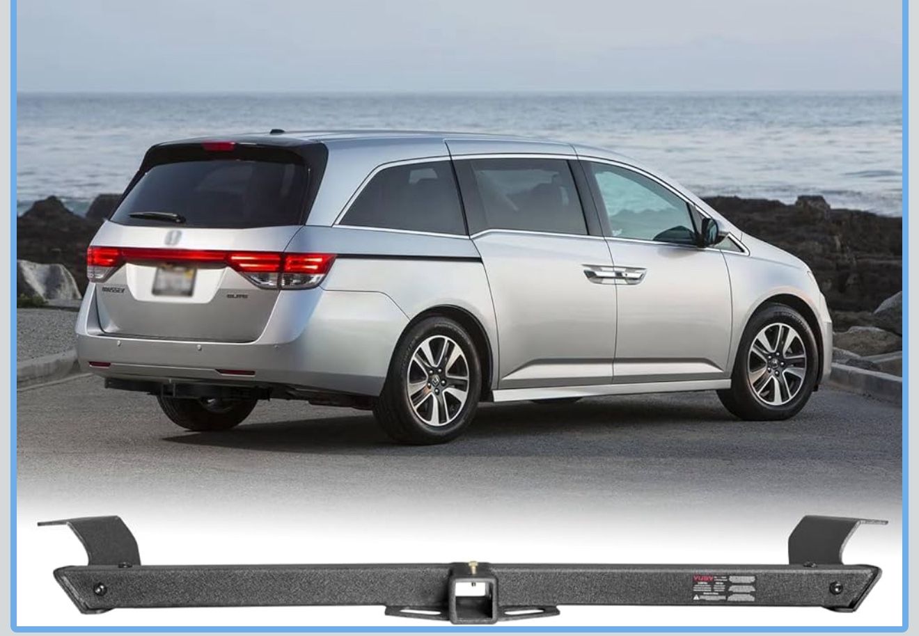 Trailer Hitch Black Steel Compatible with 99-17 Honda Odyssey w/2” Hitch Receiver OD-TCB01