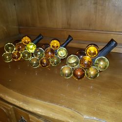 Set Of 3 Matching Vintage Lucite Grape Clusters 