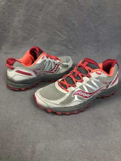 Saucony Excursion TR XT600 Women's Size 9.5 Trail Running Shoe Grey Red S10392-1