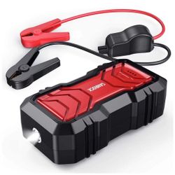 Portable Car Battery Jump Starter (up to 8.0L Gas or 8.0L Diesel) 2500A 22800mAh with Box, USB Qick Charge, Type-C Cable, LED Light, 12V Power Pack Ba