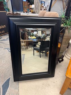 Black Wood Framed Wall Mirror