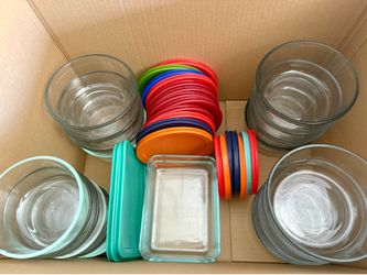 Huge 42pc Pyrex Anchor Glass Container lot