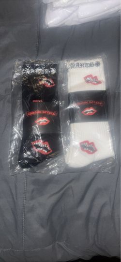 Chrome Hearts Crew Socks Black and White