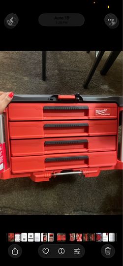 Milwaukee PACKOUT Red Modular Tool Storage Organizer Box – Heavy Duty