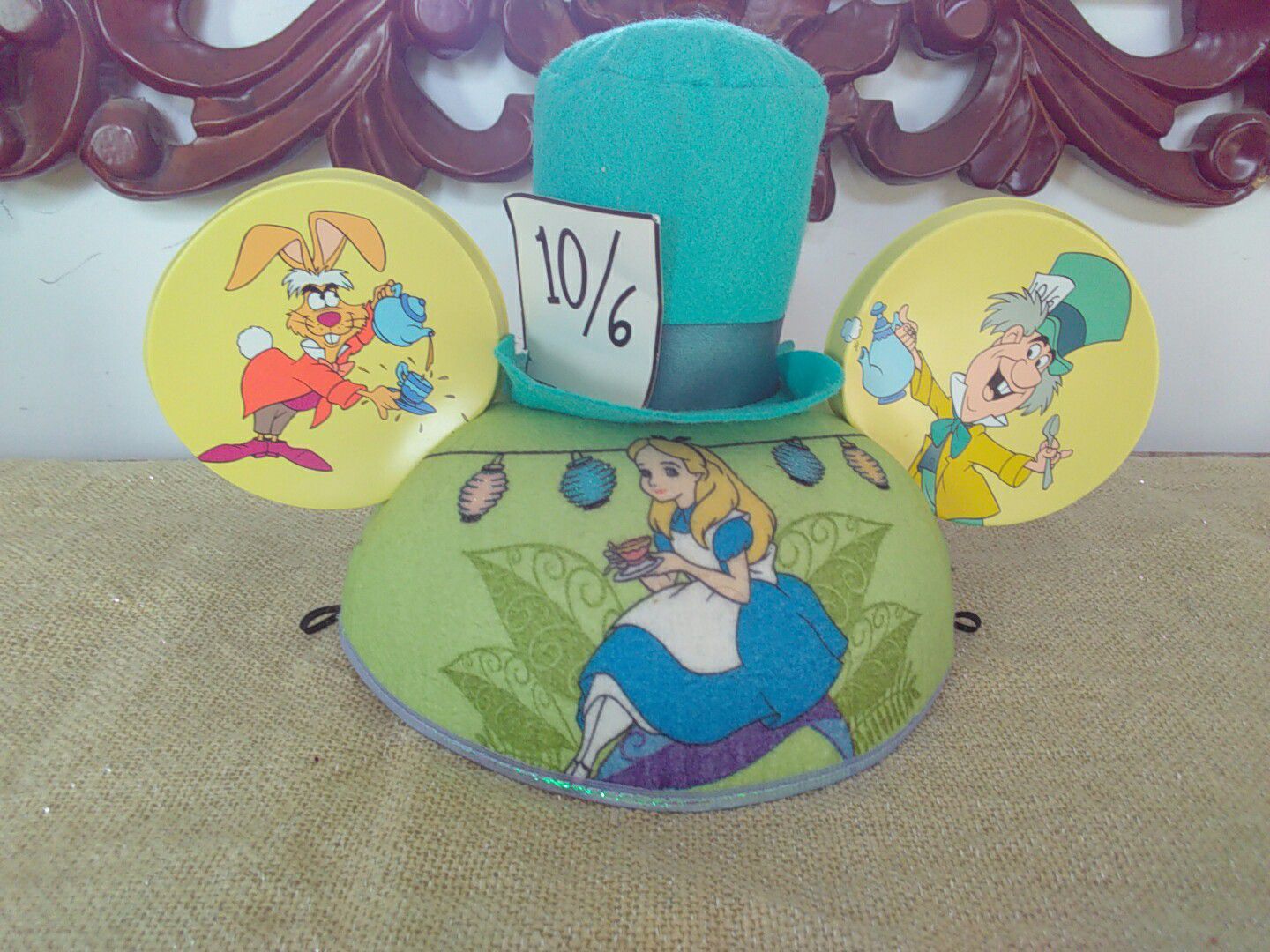 Disney Parks Alice in Wonderland Mickey Mouse Ears Hat Size Adult
