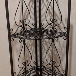 Folding Corner Metal 4 Tiered Shelf Stand