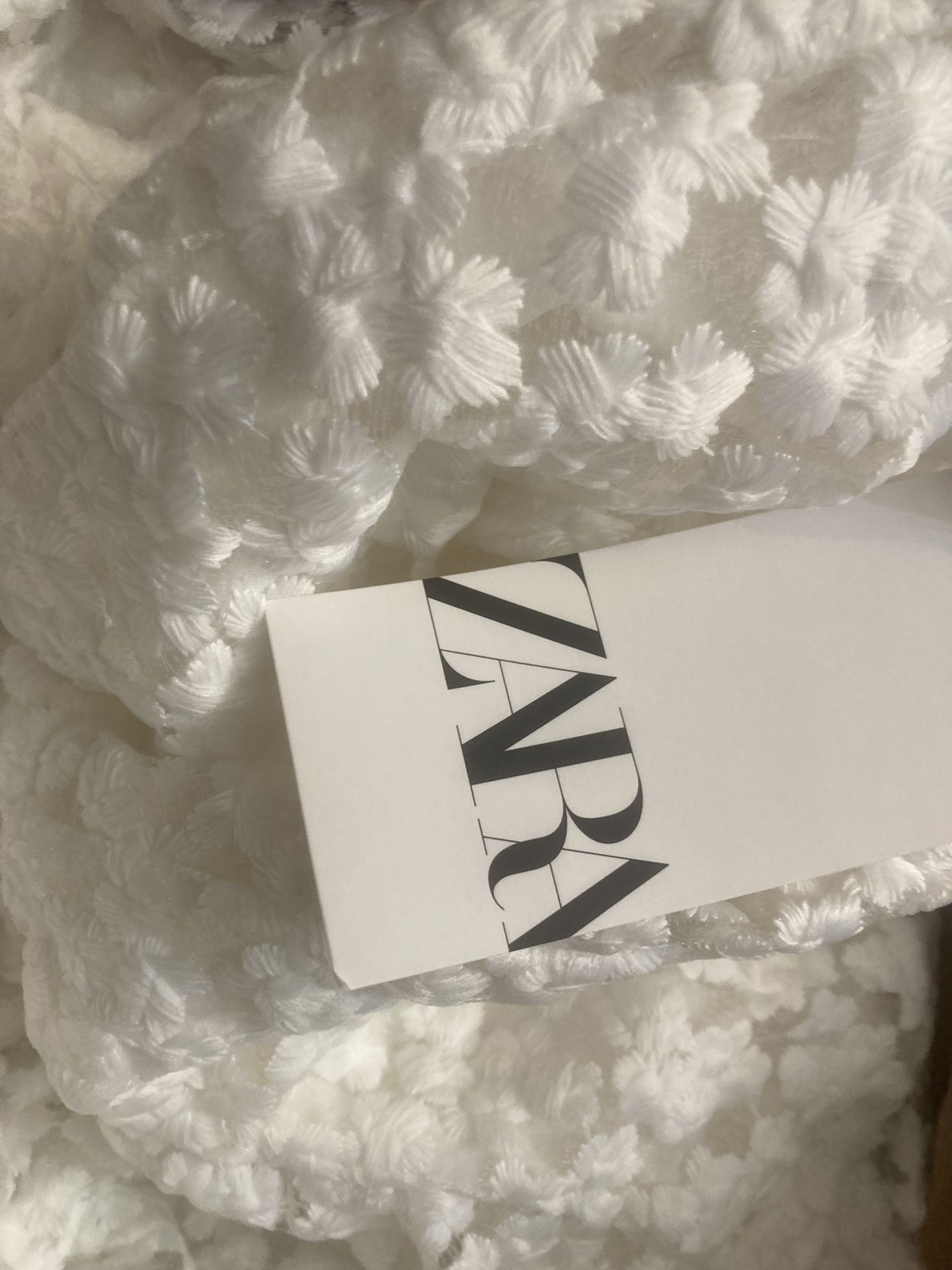 Zara White Dress - Net with White flowers