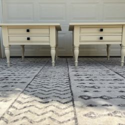 Refinished Off White End Tables