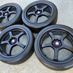 rims 18 Black 5 Lugs Universal 5x114.3 - 5x100 wheels For Mustang Infiniti Scion Camry Corolla Lexus Altima Maxima Audi Subaru Volkswagen Saab Mazda 