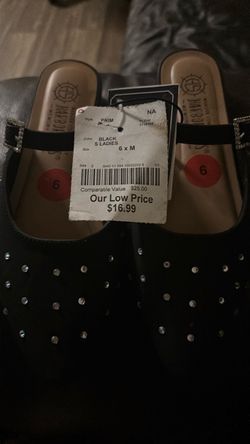 Harbor Ladies Black Sandals Size 6