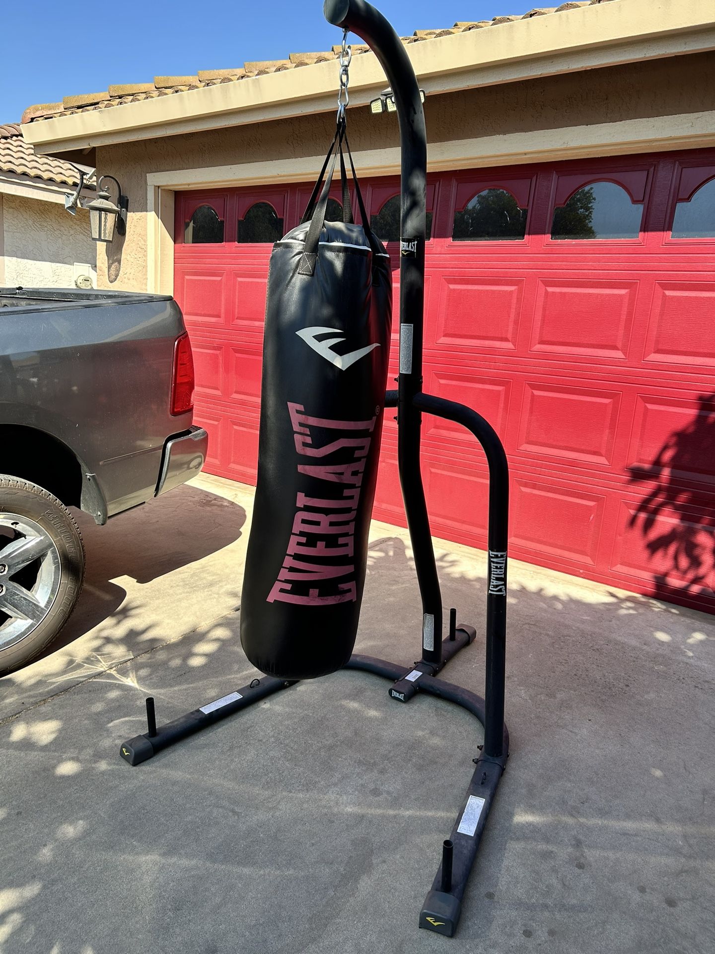 Punching Bag Stand And Pair Of Gloves