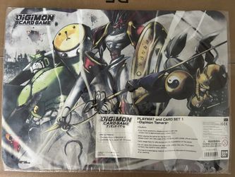 Digimon Tamers TCG Playmat with Gallantmon Megagargomon and Sakuyamon