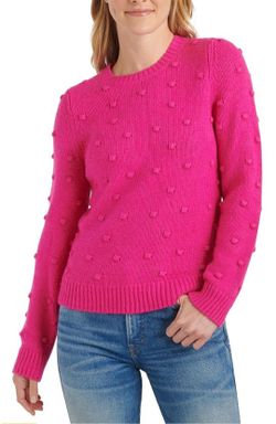 Lucky Brand Women's Bobble Knit Scoop Neck Sweater, Juliet Pink, XS