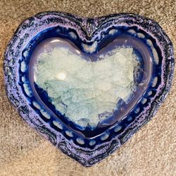 Beautiful Heart Shaped Crystalline Handmade Pottery