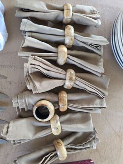 8set of bone napkins holders