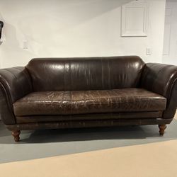 Anthropologie Leather Chesterfield Sofa 