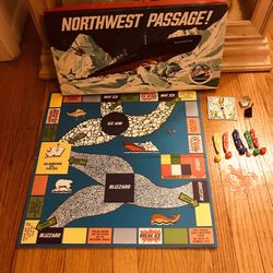 1969 Northwest Passage Board game 99.99% Complete, 1 Little Orange Ring Is Missing