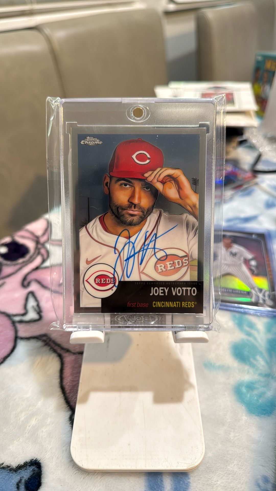 Joey Votto 2022 Topps Chrome Platinum Refractor On Card Autograph