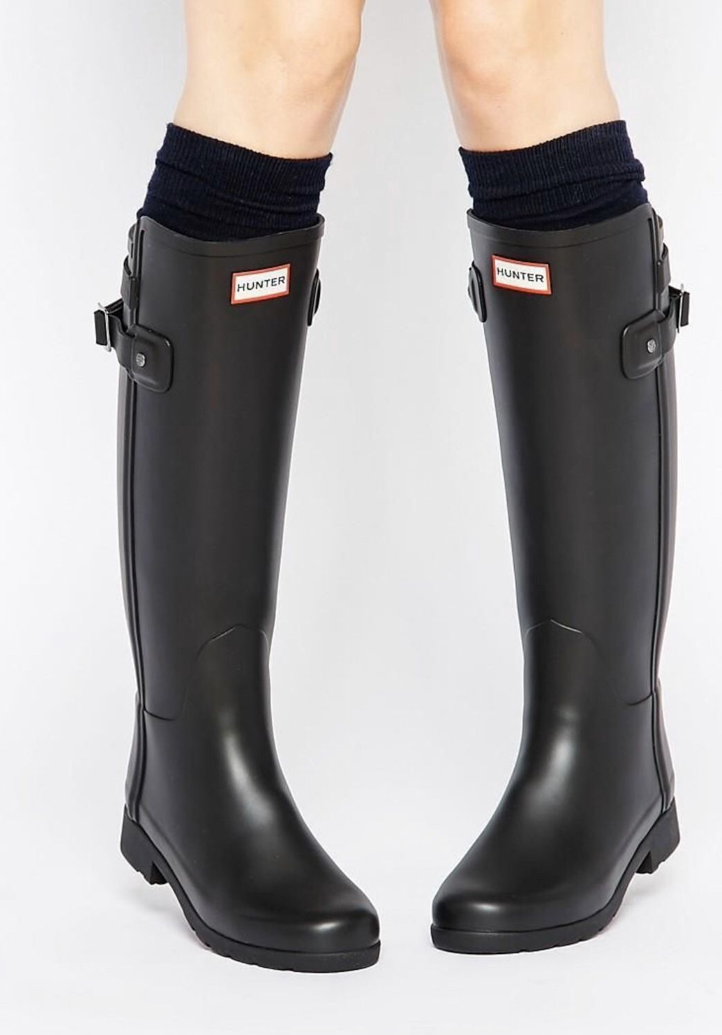 Hunter Original Refined Slim Fit Back Strap Rain Boots Size 7