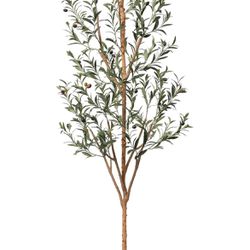 Kazeila Artificial Olive Tree 7FT Tall Faux Silk Plant for Home Office Decor Indoor Fake Potted Tree with Natural Wood Trunk and Lifelike Fruits