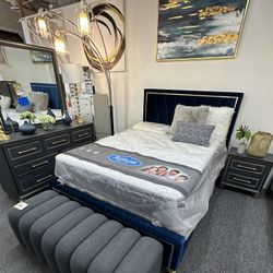 Chic Blue Bedroom Set 