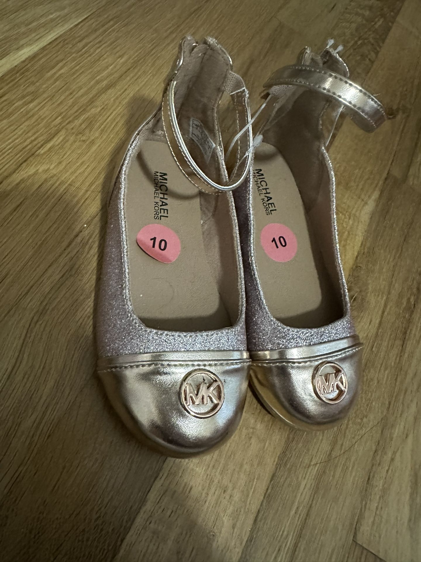 Michael Kors Flats Little Girls Size 10 Rose Gold