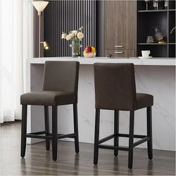 ES239 $60  26'' Faux Leather Bar Stools Set of 2