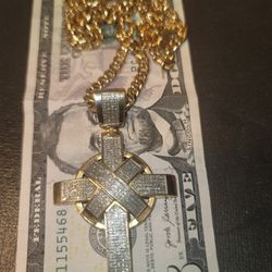 Real Diamond Pendant Gold Plated 