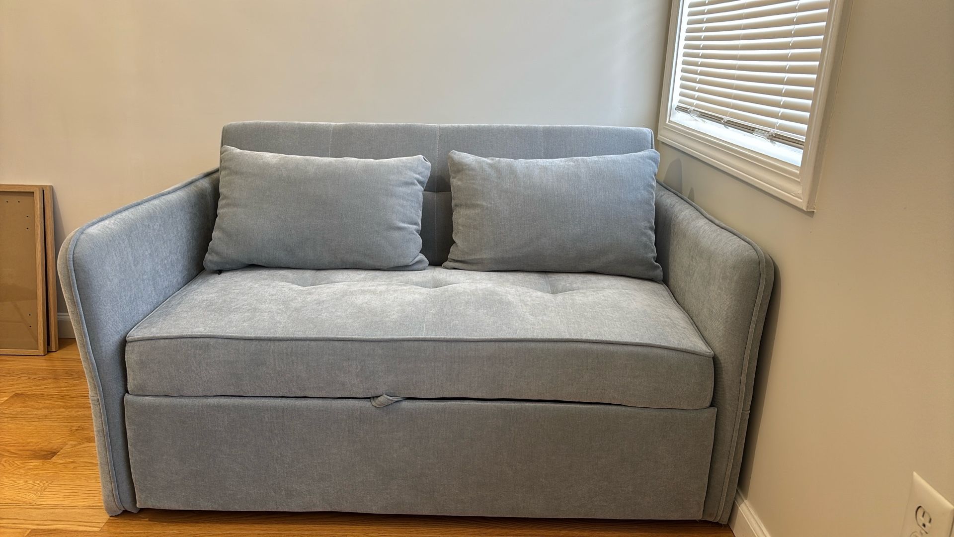 ERYE 3-in-1 Loveseat Futon Sofa Convertible Twin Bed,Love Seat W/Pull Out Sleeper Couch Bed & Reclining Backrest for RV Office Small Space Living Room