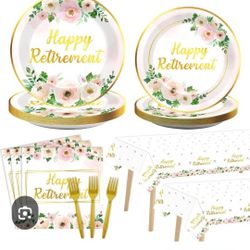 194pcs Happy Retirement Party Supplies 