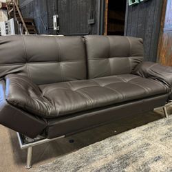 Leather Futon. 🚚WE DELIVER🚚