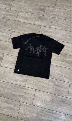 Amiri Staggered Logo T-Shirt Black