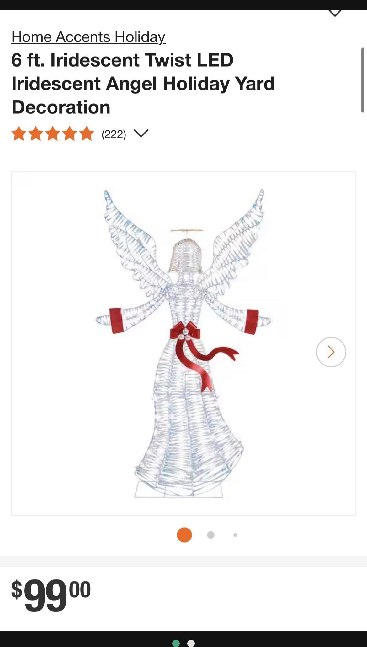 6 ft. Iridescent Twist LED Iridescent Angel Holiday Yard Decoration