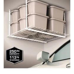HyLoft Adjustable Height Overhead Garage Storage White Steel (45.0-Inches W x 45.0-Inches D)