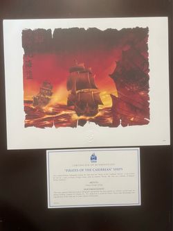 Disney Pirates of the Caribbean Ships Limited Release Lithograph