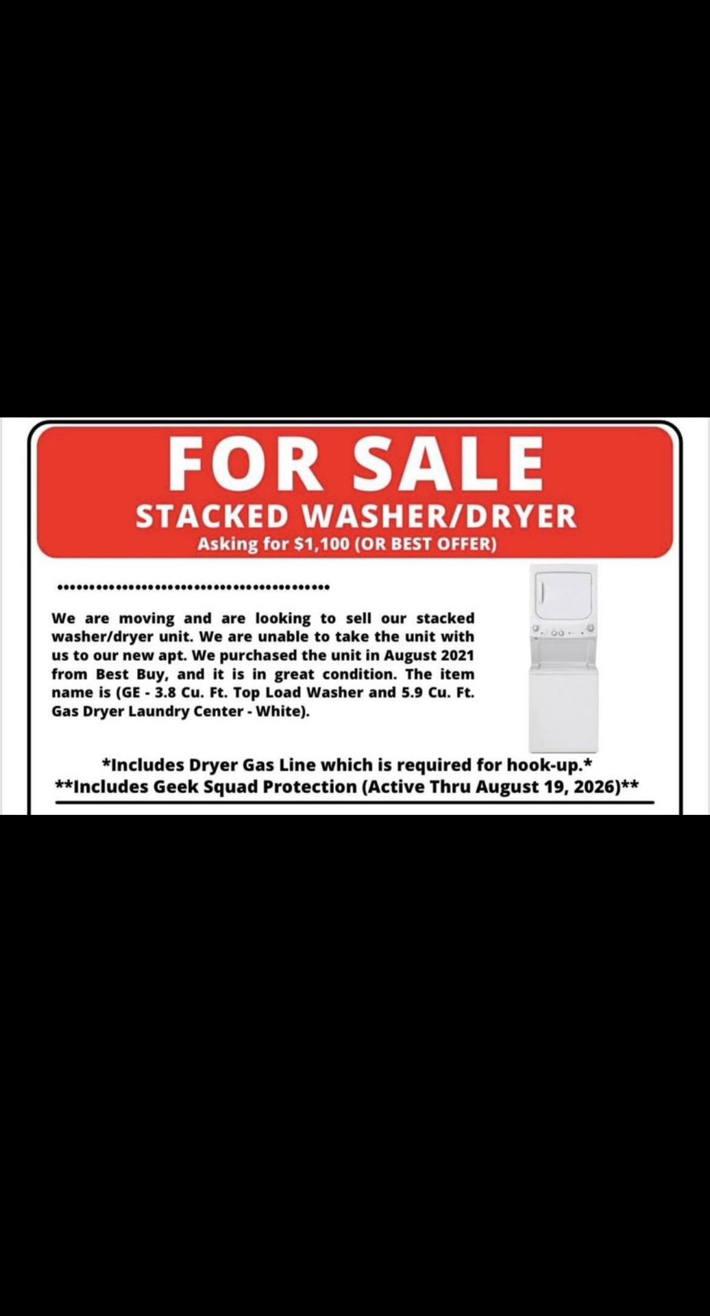 Washer/ Dryer - Stacked 